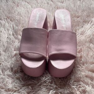Madden Girl Blush Pink Platform Slides
